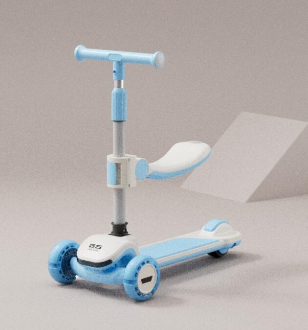 קורקינט 3 גלגלים כחול